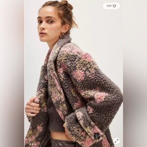 Free People Pink Bali Sweet Attractions Teddy Jacket